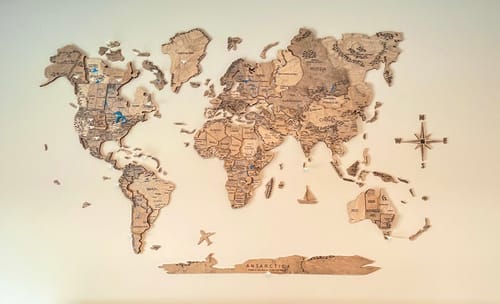 Customer photo review of 3D Weltkarte aus Holz Terra