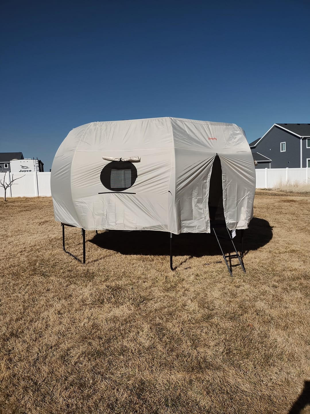 Customer photo review of Trampoline Tent for 14 FT Curved Pole Round Trampoline