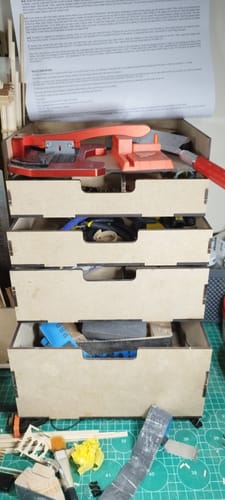 Reseña con foto de un cliente sobre Módulo de cajones