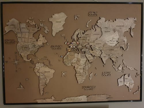 Customer photo review of 3D Weltkarte aus Holz Terra