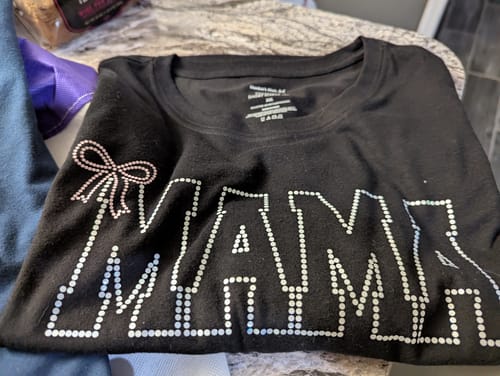 Customer photo review of Pink Bow Mama SPANGLE Transfer