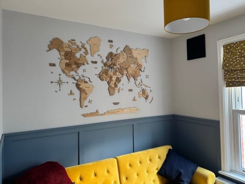 Customer photo review of 3D Weltkarte aus Holz Terra