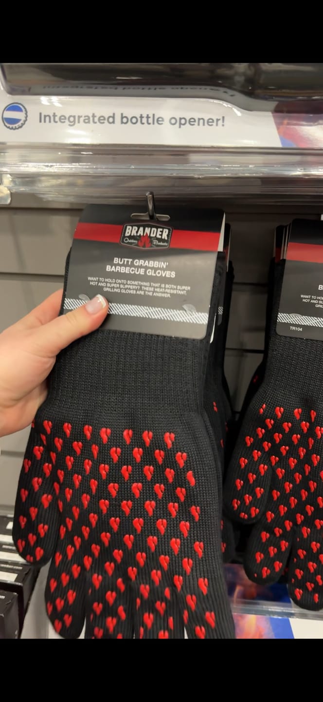 Customer photo review of Brander Butt Grabbin' Barbecue Gloves