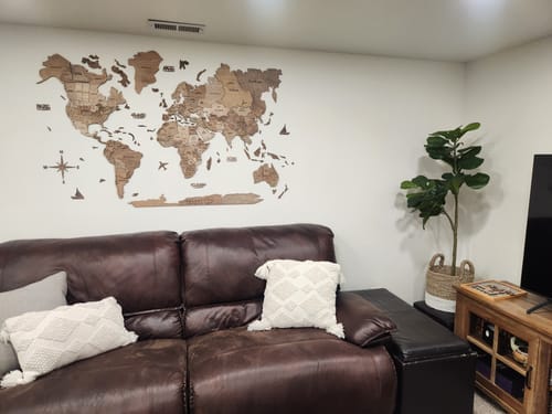 Customer photo review of 3D Weltkarte aus Holz Terra