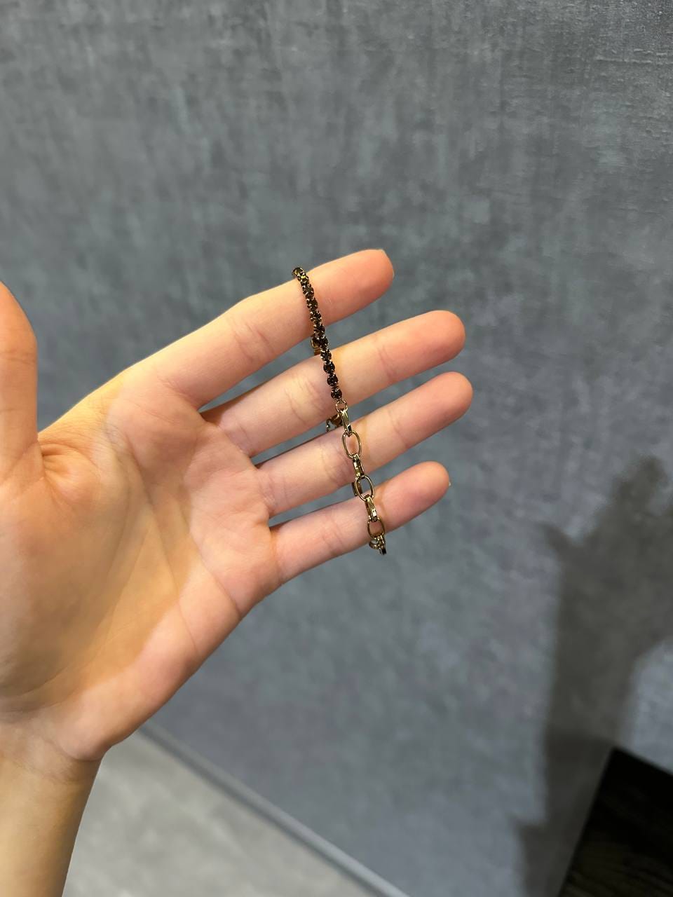 Customer photo review of Jade Gold Brown Bracelet