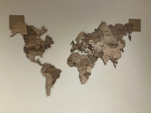 Customer photo review of 3D Weltkarte aus Holz Terra