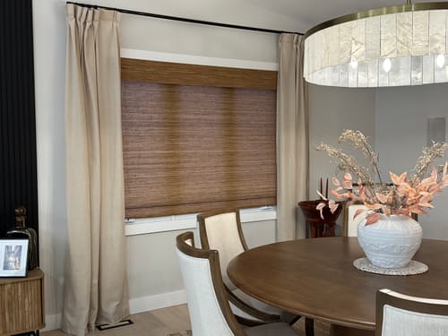 Customer photo review of SmartWings Motorized Woven Wood Shades 50%/70%/100% Blackout Orithyia
