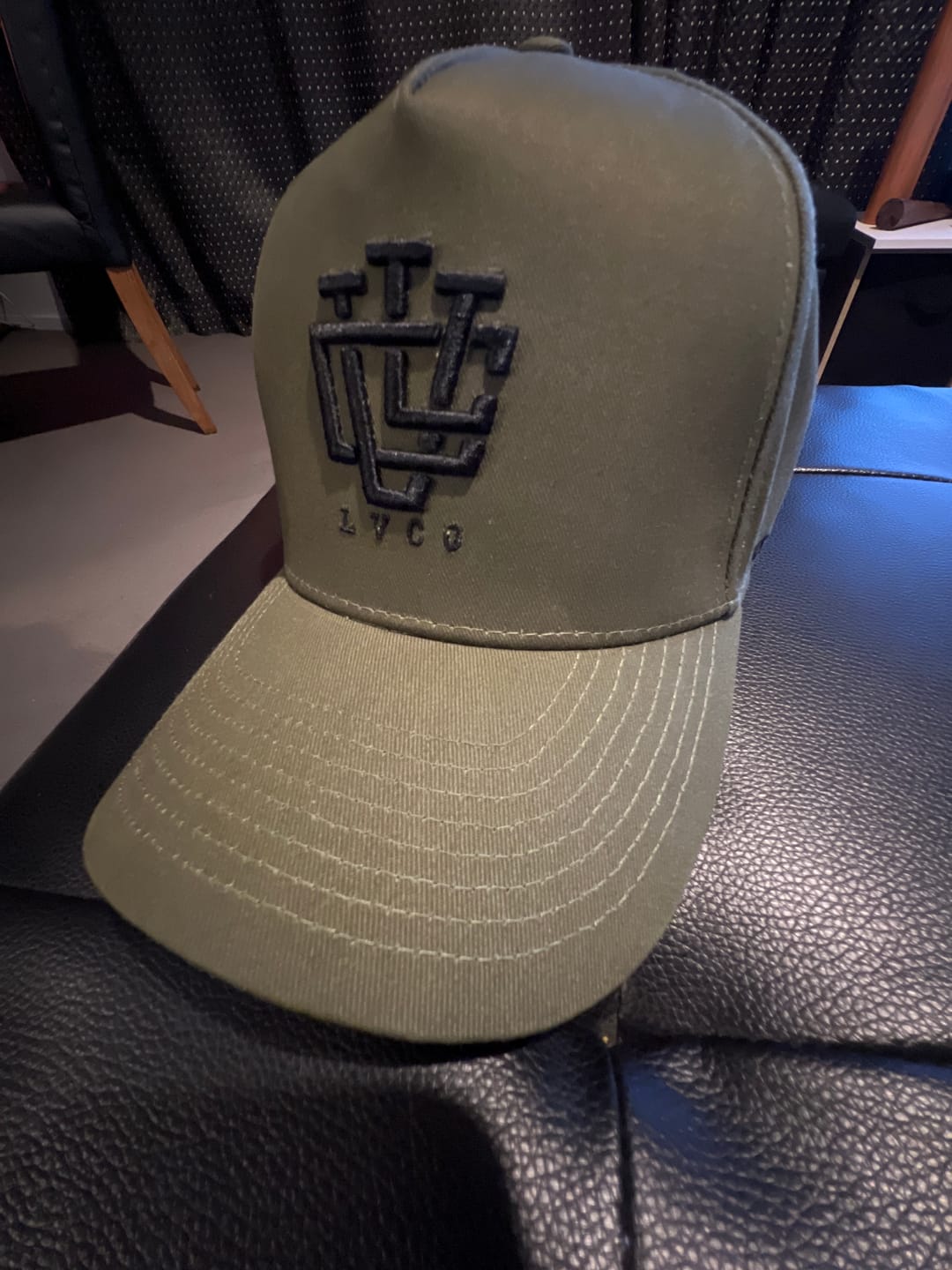 Customer photo review of LVCO "Khaki Green/Black" A-Frame Snapback