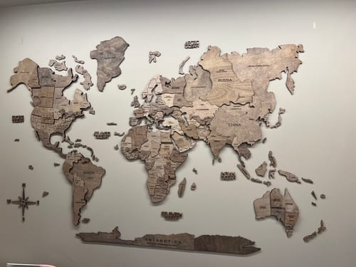 Customer photo review of 3D Weltkarte aus Holz Terra
