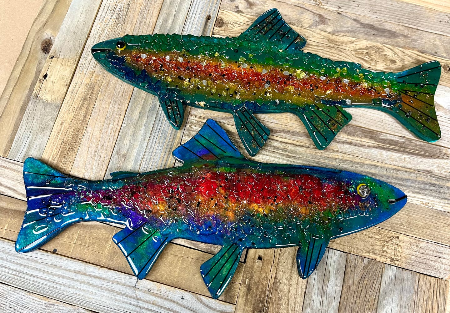 Customer photo review of Bigger Better | Unfinished Wood Trout Fish Shape |  DIY Craft Cutout