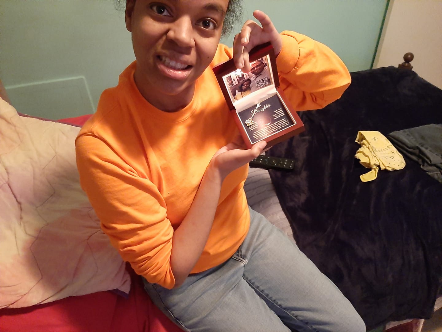 Customer photo review of Daughter Gift From Dad, "This Old Lion", Knot Necklace