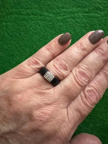 Customer photo review of New! Silicone Ring with Metal and Stones