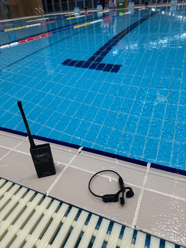 Customer photo review of Stream Music Combo - Wireless Transmitter + Waterproof  Bone Conduction Headphones Bluetooth & Receiver(Plastic Version)