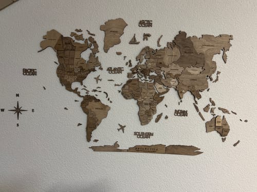 Customer photo review of 3D Weltkarte aus Holz Terra