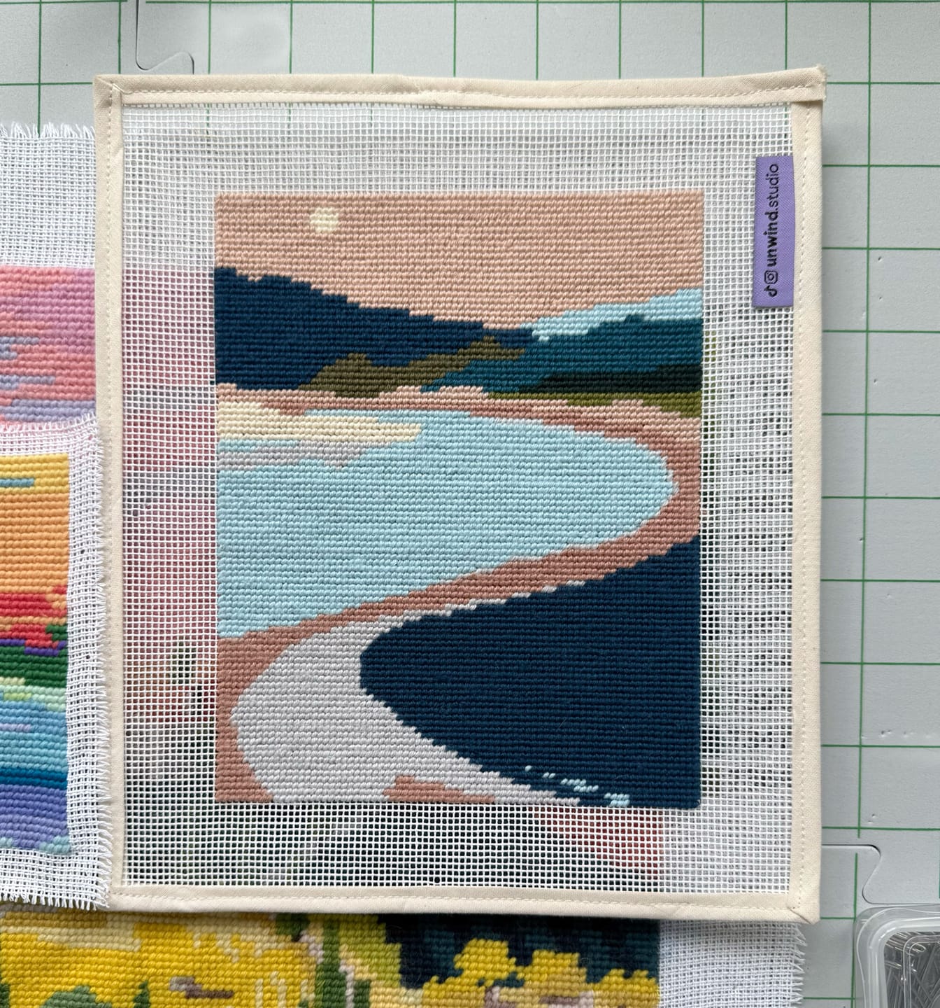 Customer photo review of Bella Landscape Needlepoint Kit
