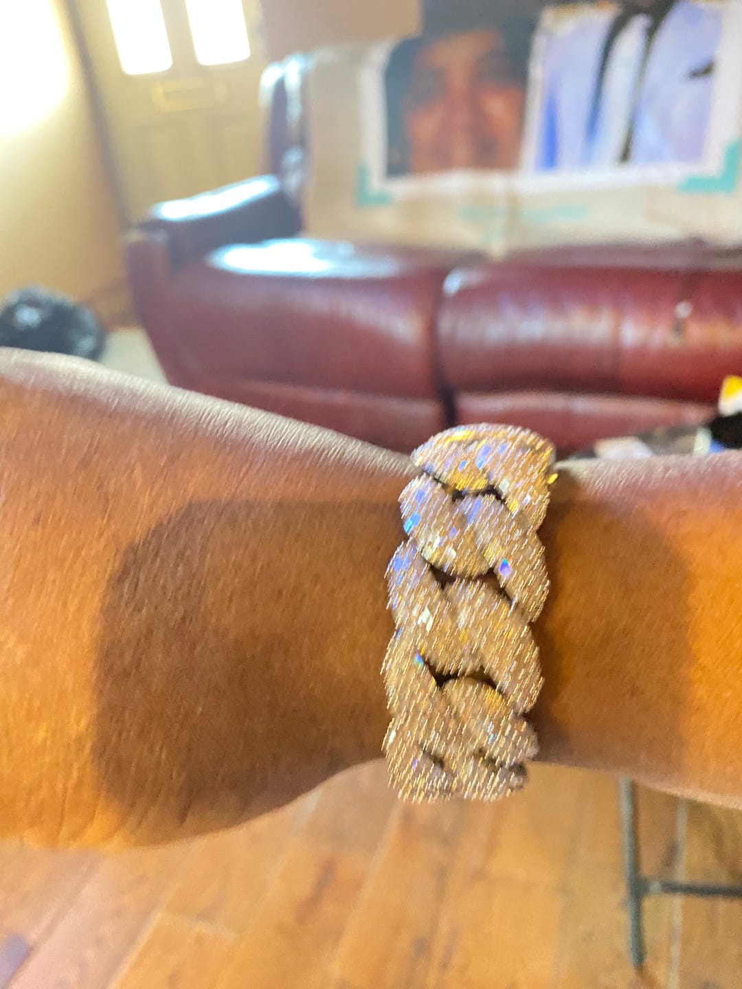 Customer photo review of 23mm Clustered Baguette Cuban Link Chain