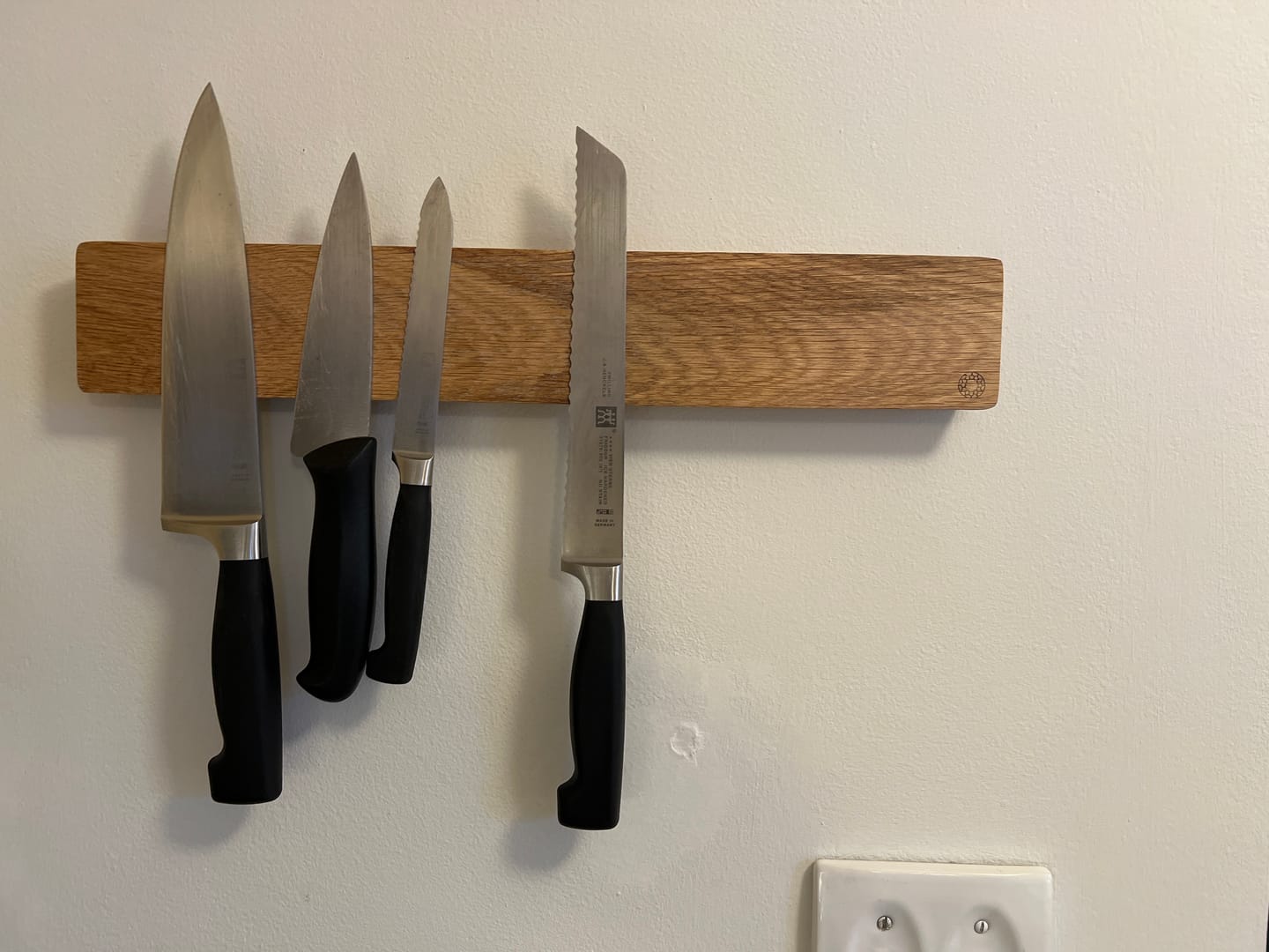 Customer photo review of Knife Rack - Oak