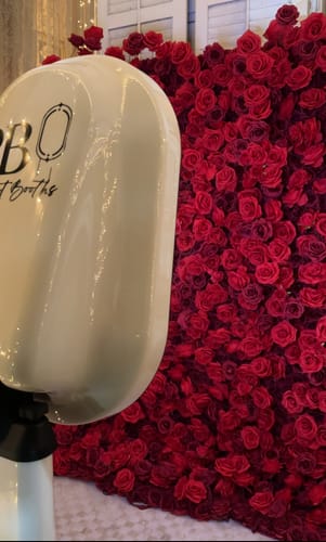 Customer photo review of Red Roses Fabric Flower Wall For Wedding Arrangement