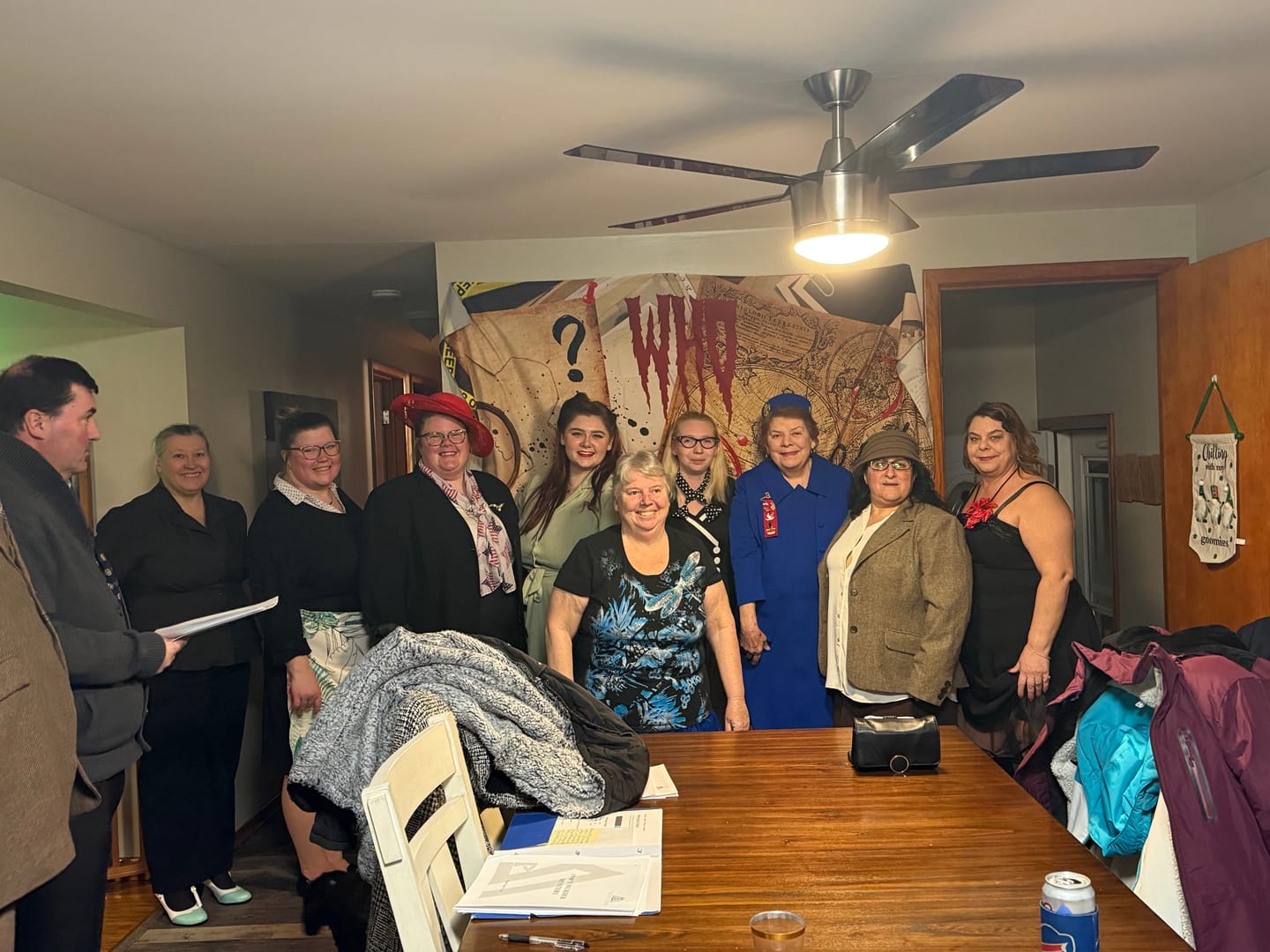 Customer photo review of 1940s Murder Mystery Host Your Own Game Kit