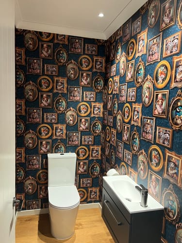 Customer photo review of Regal Beasts - Whimsical Animal Wallpaper - Navy