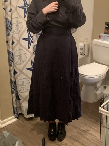 Customer photo review of Momao Xiewen 磨毛斜纹 Brushed Twill Pocket Adjustable Modernized Mamian Skirt