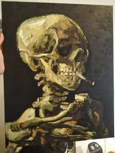 Customer photo review of Van Gogh’s Skeleton Smoking - Paint by Numbers