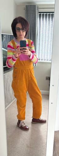 Customer photo review of Lowie Gold Colourblock Dungarees