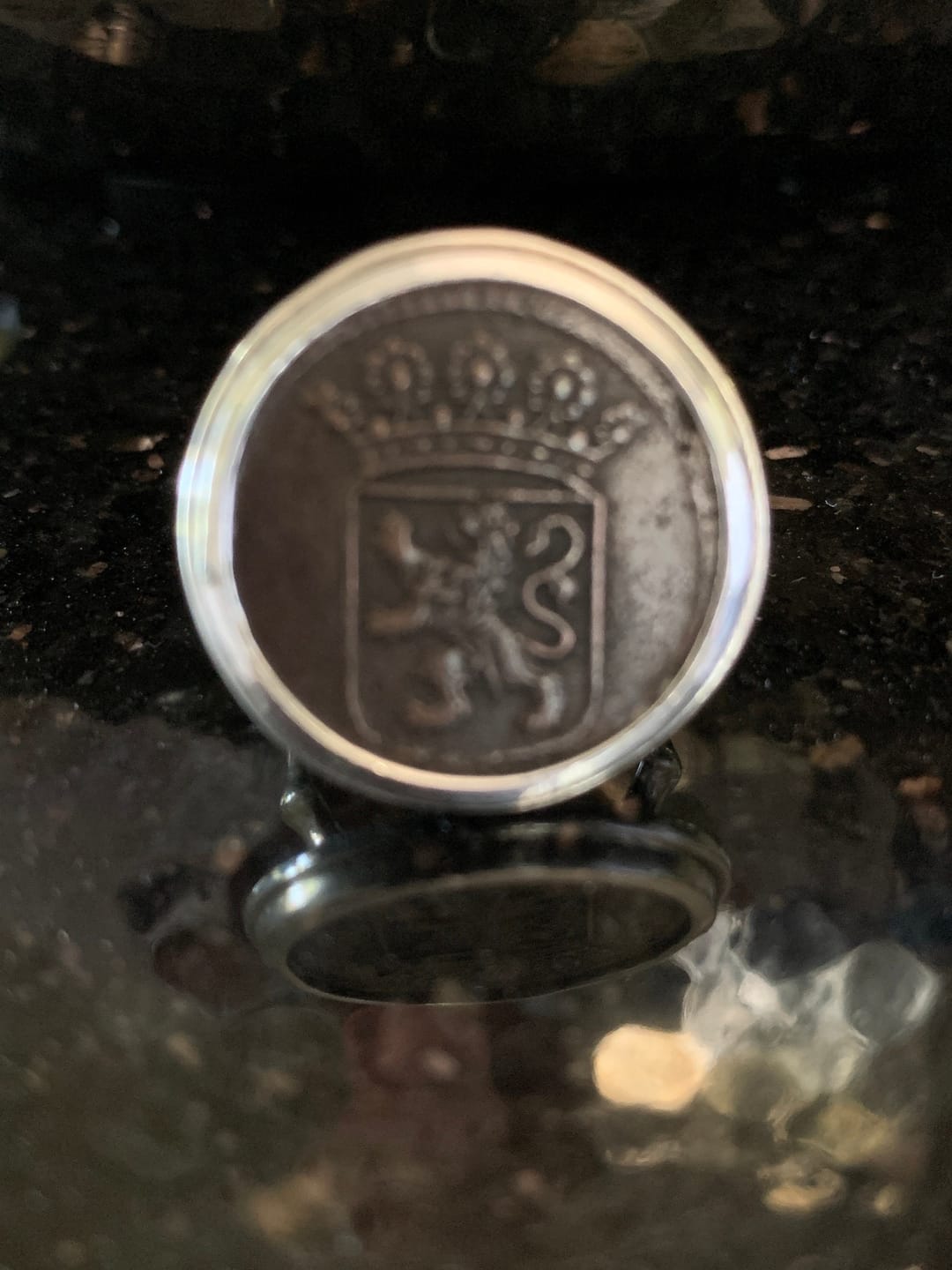 Customer photo review of First New York Penny, Dutch Crest, Silver Ring, Genuine Dutch VOC from 1800s, with Certificate 2123