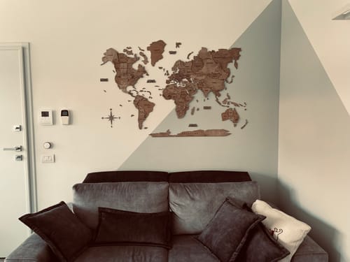 Customer photo review of 3D Weltkarte aus Holz Terra
