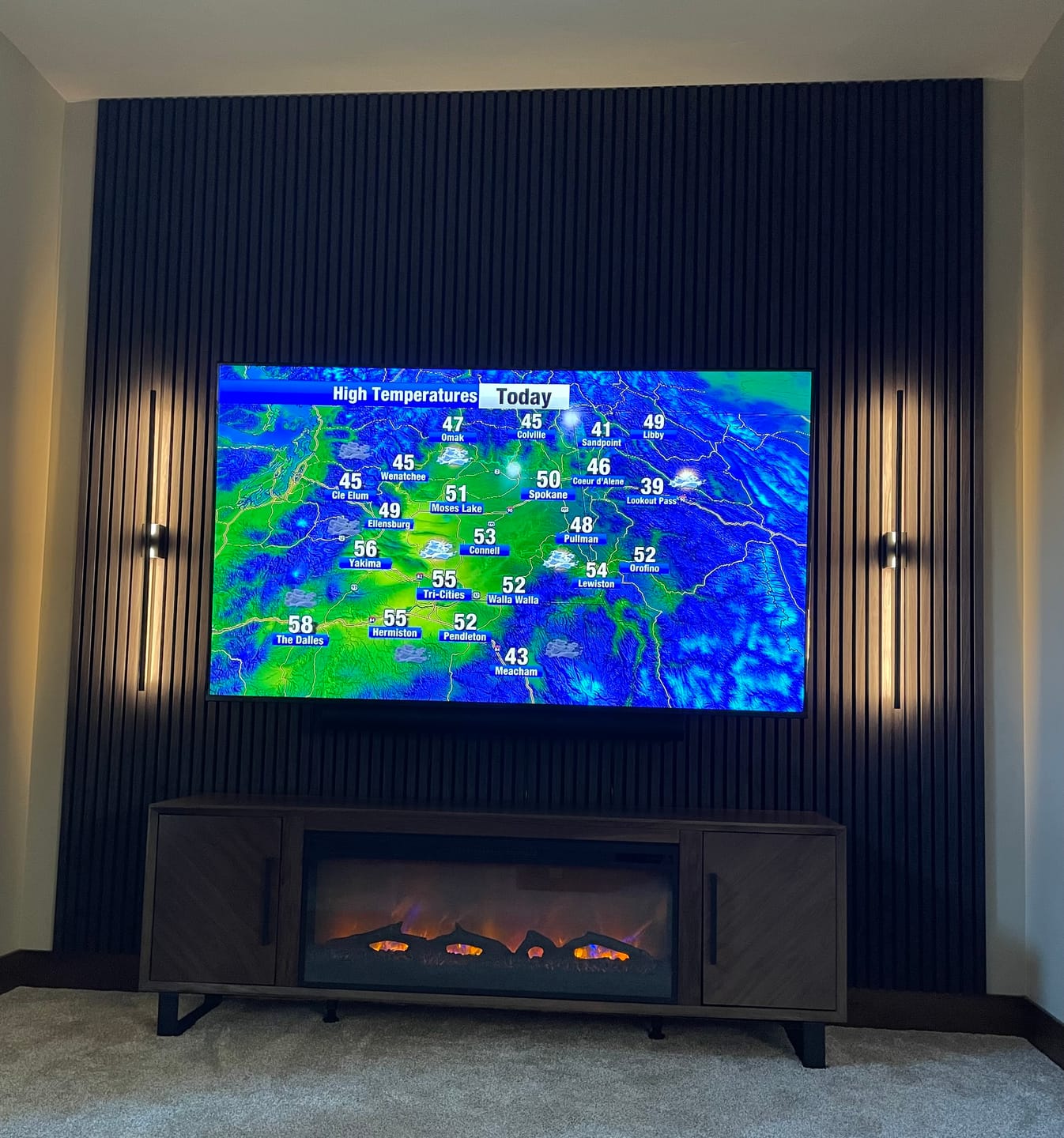 Customer photo review of Graphite Oak Acoustic Slat Panels 118"