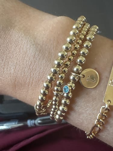 Customer photo review of old english initial juno bracelet (4mm)