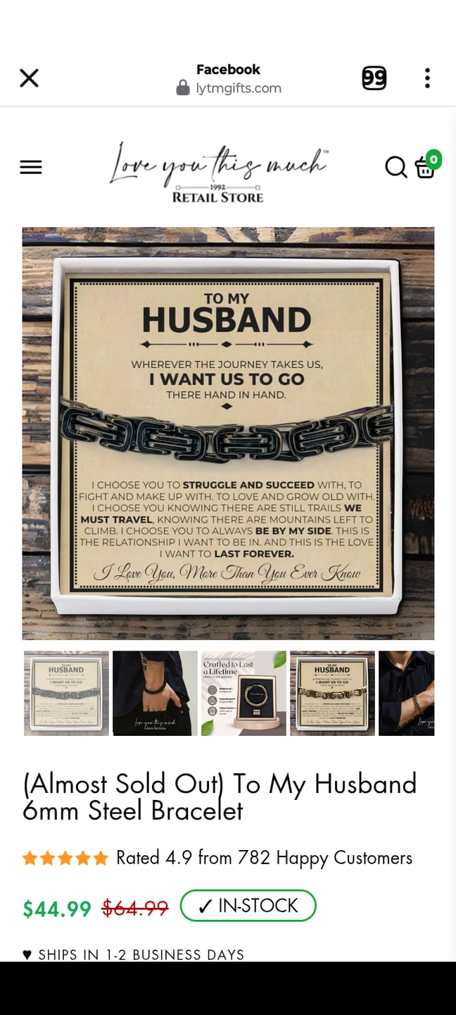 Customer photo review of (Almost Sold Out) To My Husband 6mm Steel Bracelet