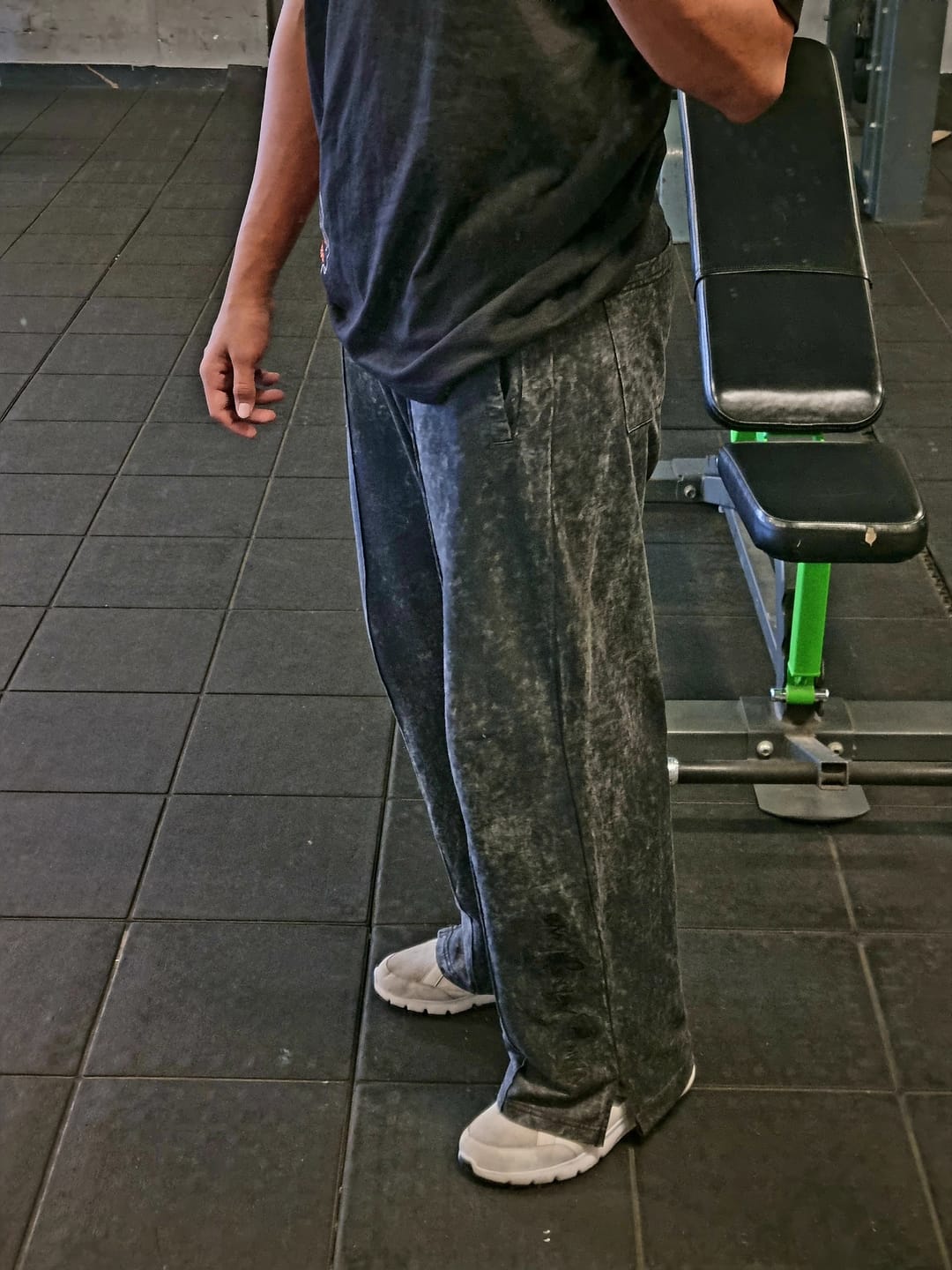 Customer photo review of WASHED SPLIT HEM PANTS - GREY WASHED
