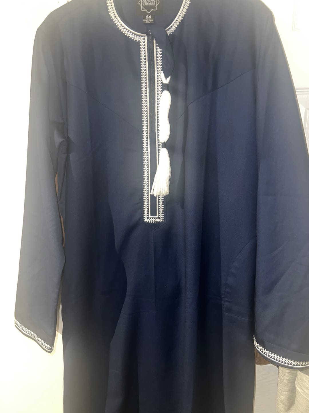 Customer photo review of Luxury Navy & Cream Omani Thobe