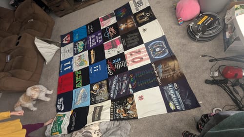 T-shirt quilt from university of michigan by Rebecca from IN