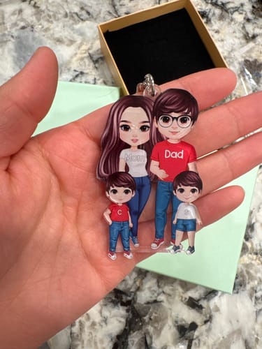Customer photo review of Doll Personalized Family Keychain - Gift For Family