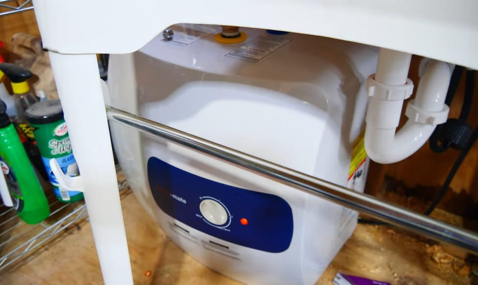 Customer photo review of Mini Tank Electric Water Heater 6.5 Gallons