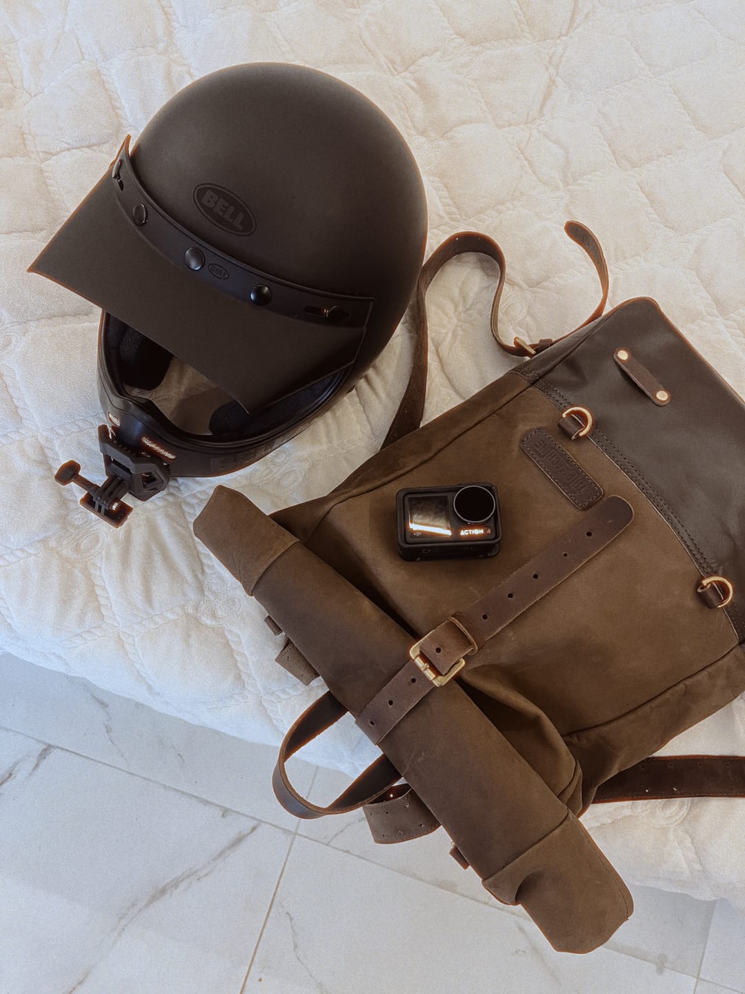 Customer photo review of backpack pannier - classic roll top