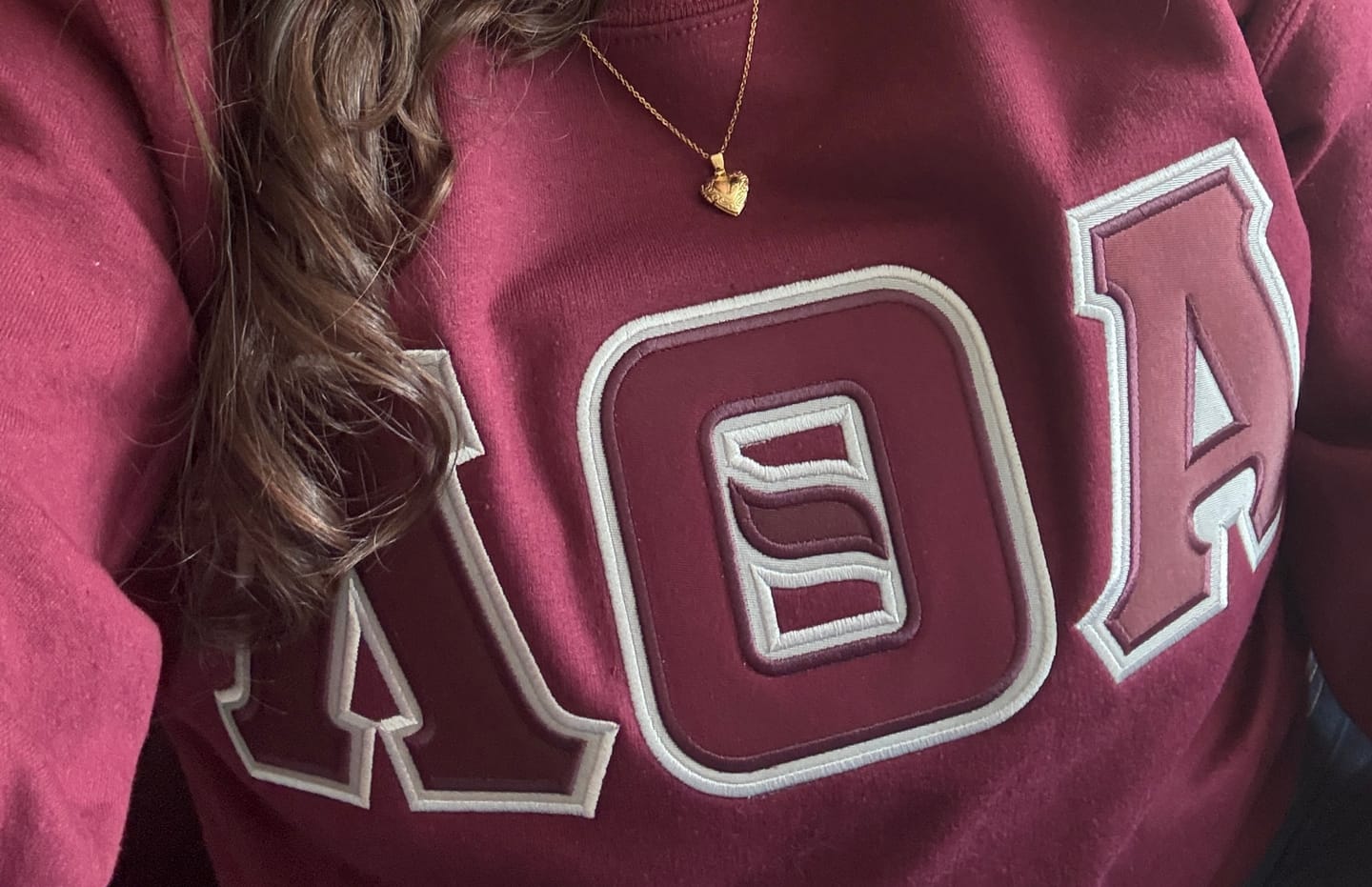 Customer photo review of LTA Classic Stitched Letter Crewneck