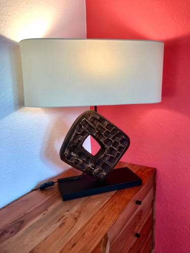 Customer photo review of Tischlampe ACAIA Akazien Holz