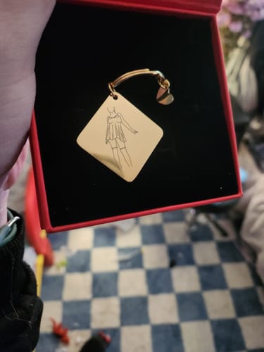 Customer photo review of Spicy Custom Engraved Photo Keychain