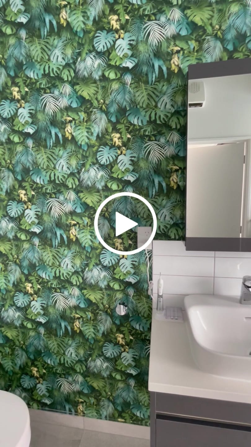 Customer video review of Monstera Jungle Wallpaper - Blue - Discontinuing.