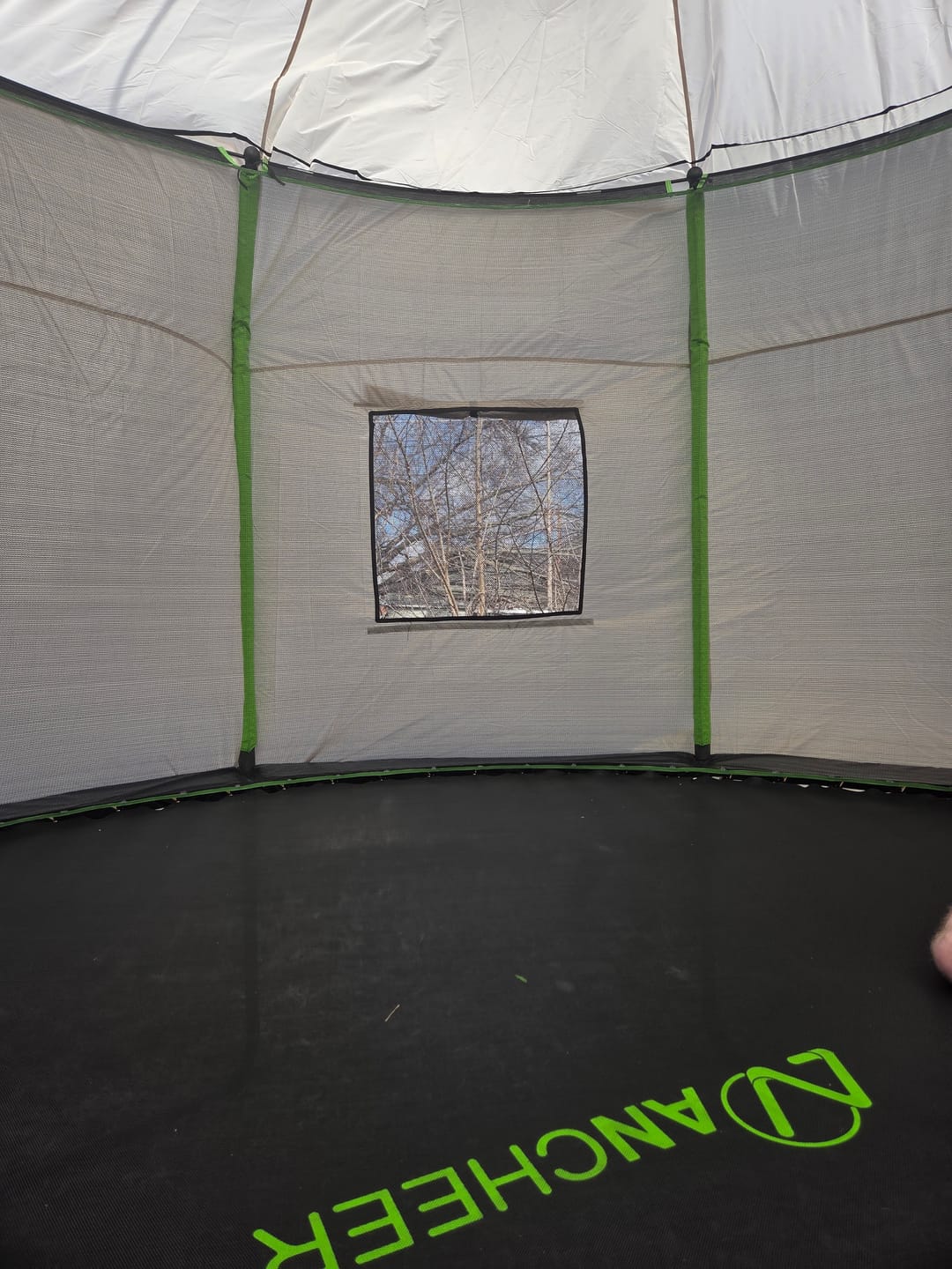 Customer photo review of Trampoline Tent for Curved Pole Round Trampoline