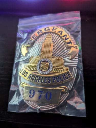 Customer photo review of LAPD Sergeant Los Angeles Police Badge Customizable Number