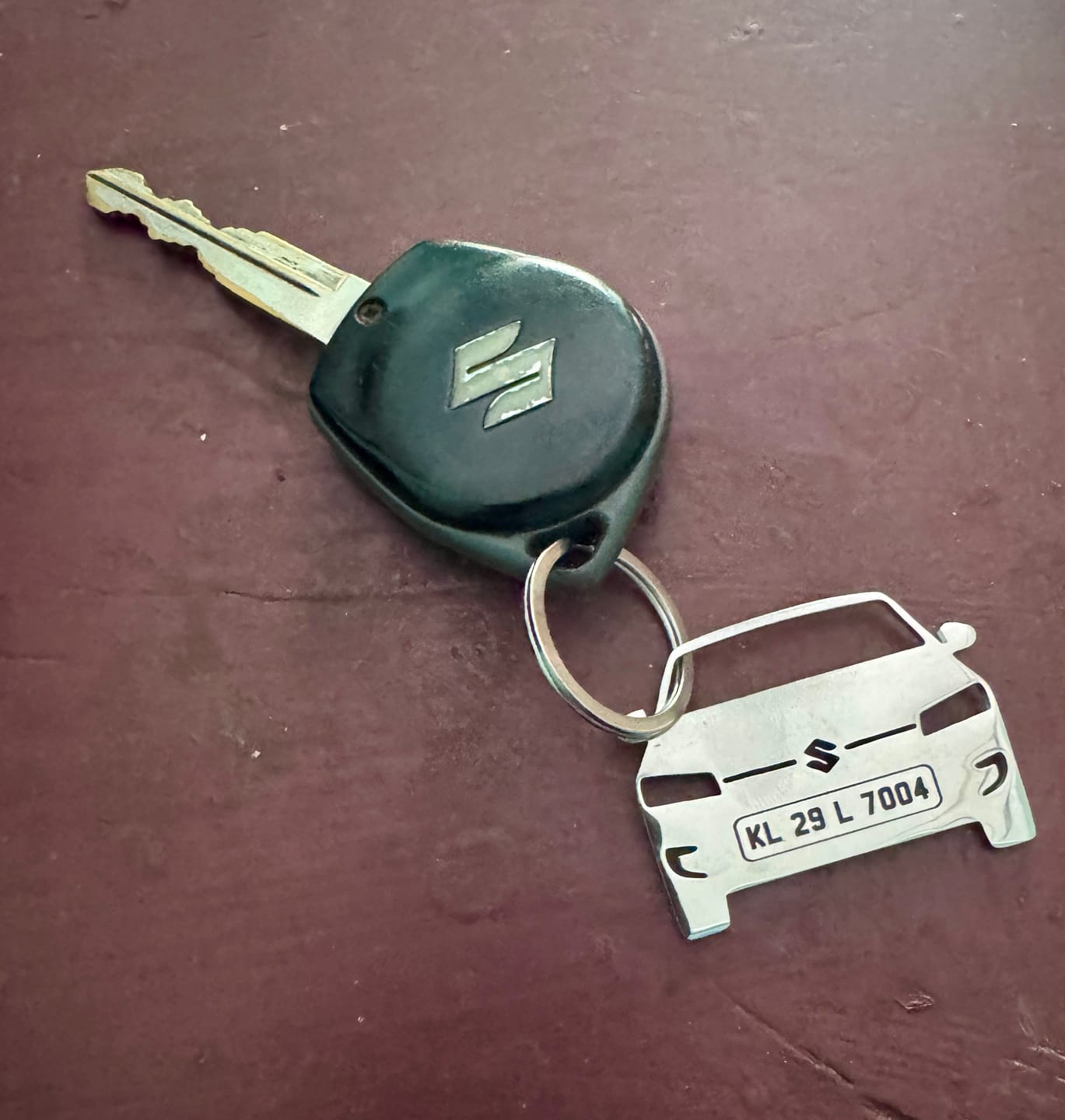 Customer photo review of Personalised Number Plate Car Keychain