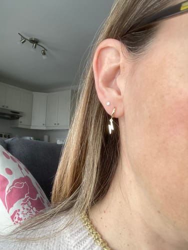 Customer photo review of Éclair Earrings - 10 Karat Gold