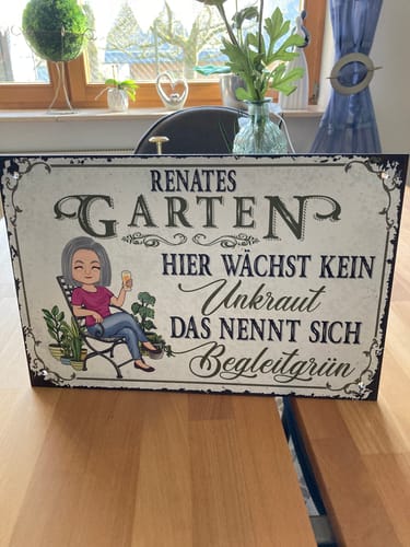 Customer photo review of Personalisiertes Gartenschild mit Namen Anpassbar