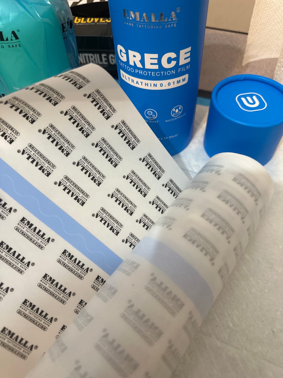 Customer photo review of EMALLA Grece 0.01mm Tattoo Protection Film Roll