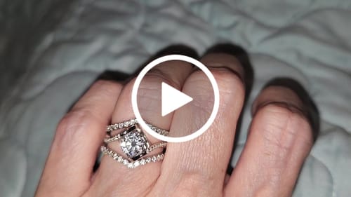 Mechelle C. review of V-Shaped Moissanite Half Eternity Sterling Silver Wedding Band Stackable Ring image 1 out of 1