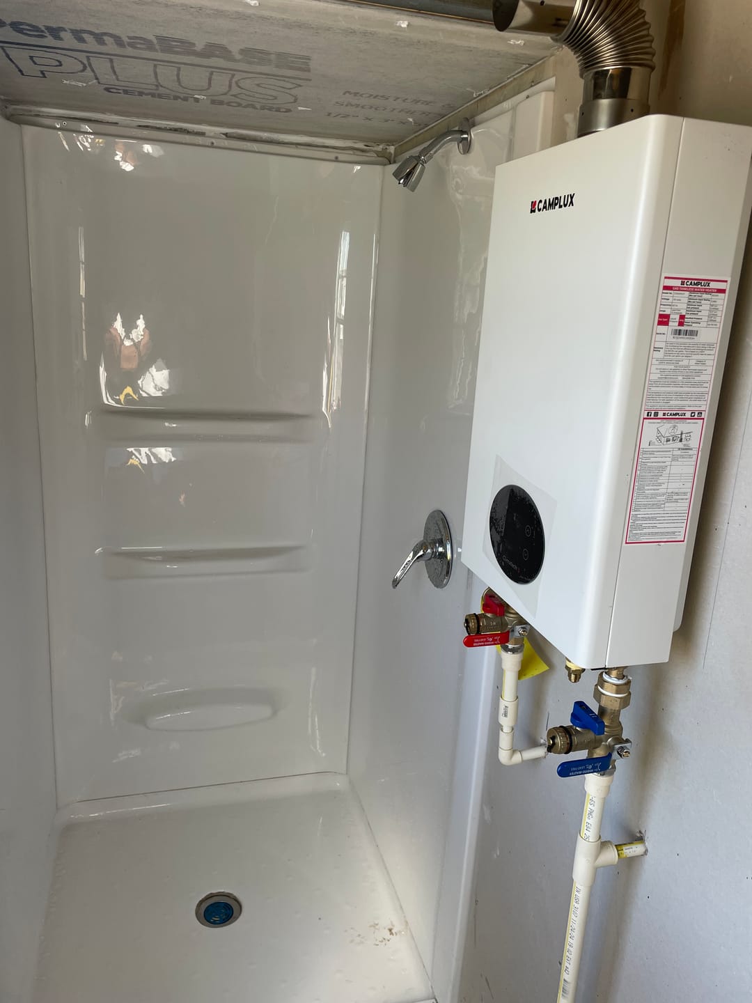 Customer photo review of Camplux Climatech 3 Indoor Tankless Water Heater 68,000 BTU Propane